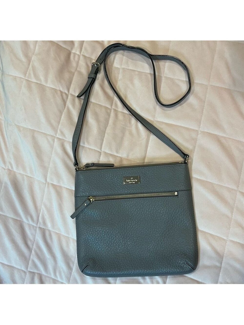 Kate Spade Laurel Way Rima Crossbody Bag – Pebbled Leather – Grey